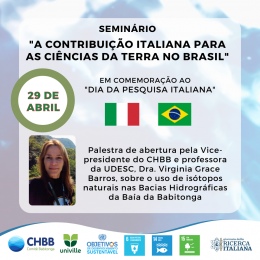 29 de abril - Seminário “A Contribuição Italiana para as Ciências Da Terra no Brasil